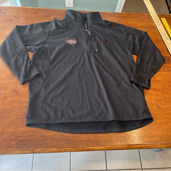 Drake Men’s black MSU MS State 1/4 zip pullover size 2XL lightweight - Picture 1 of 11